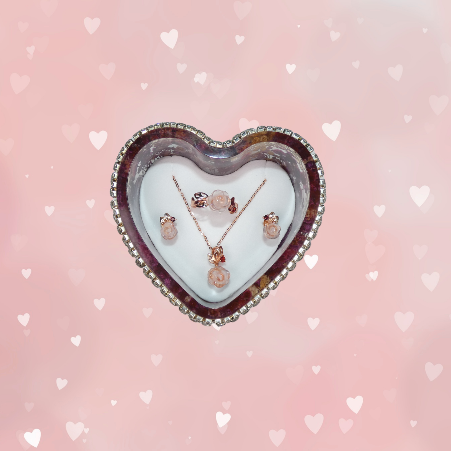 Luxury Quartz Flower Jewelry Set